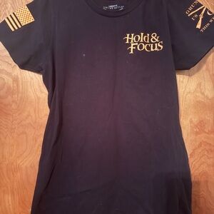 Black T-Shirt with Orange print